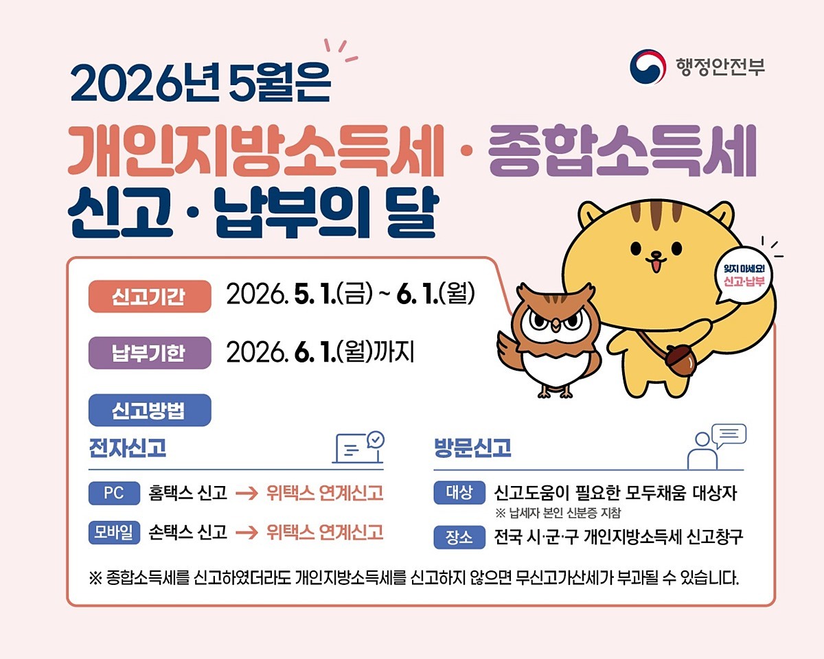 "세금 신고, 어렵지 않아요" 인천 중구, 5월 소득세 '원스톱 신고창구' 가동