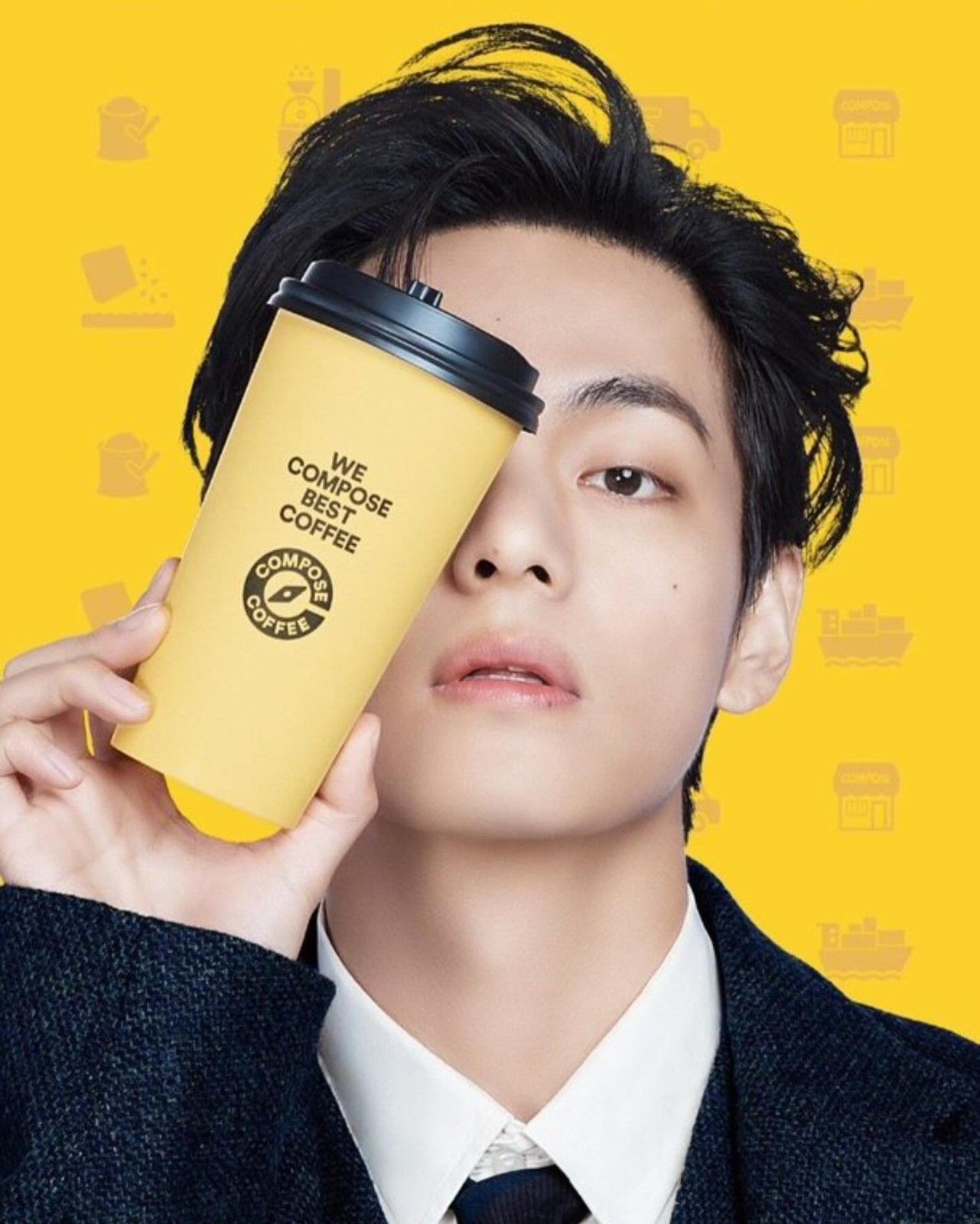 BTS V Holding a Coffee Cup / Compose Coffee