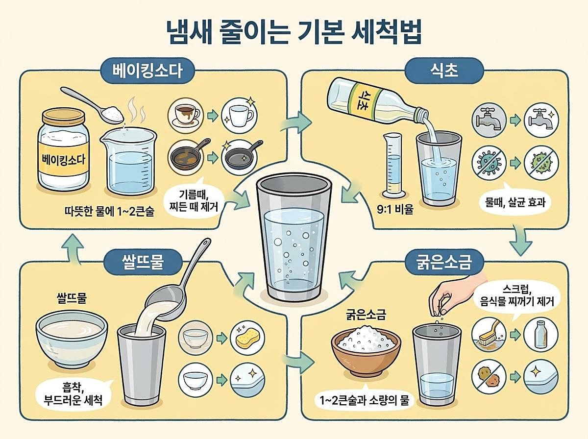 [삽화] 보온병, 텀블러 세척하는 방법. AI 제작.