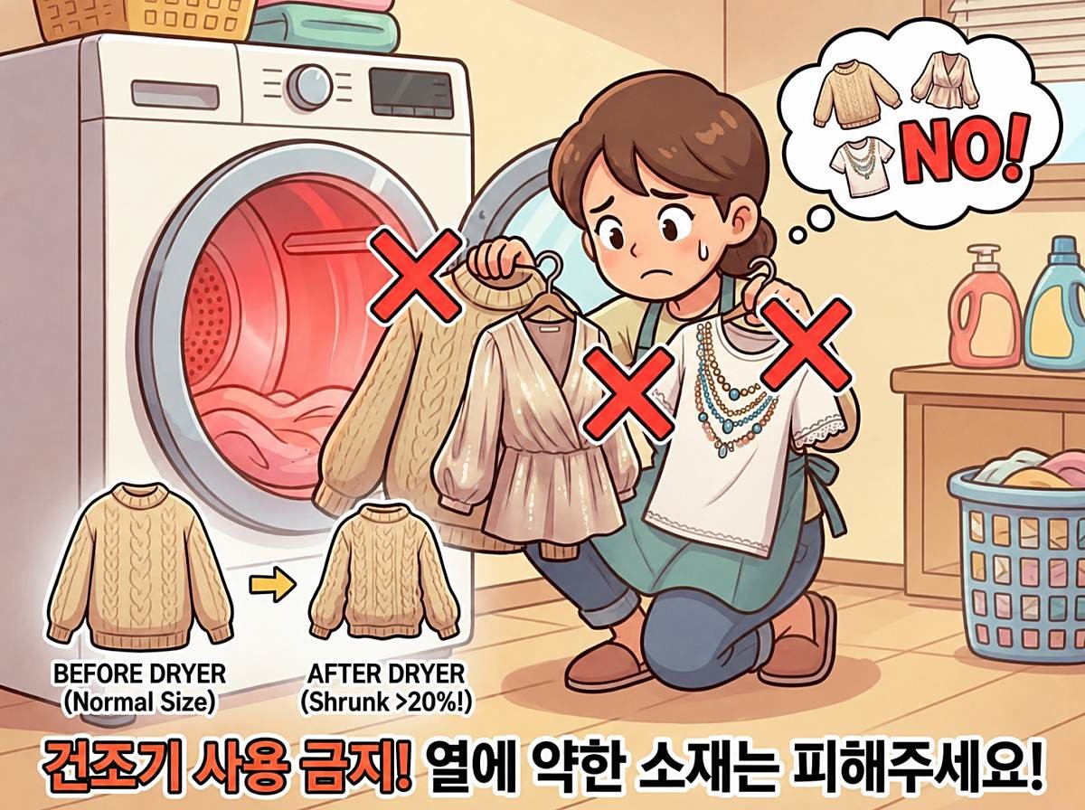 [삽화] 건조기 금지 의류. AI 제작.