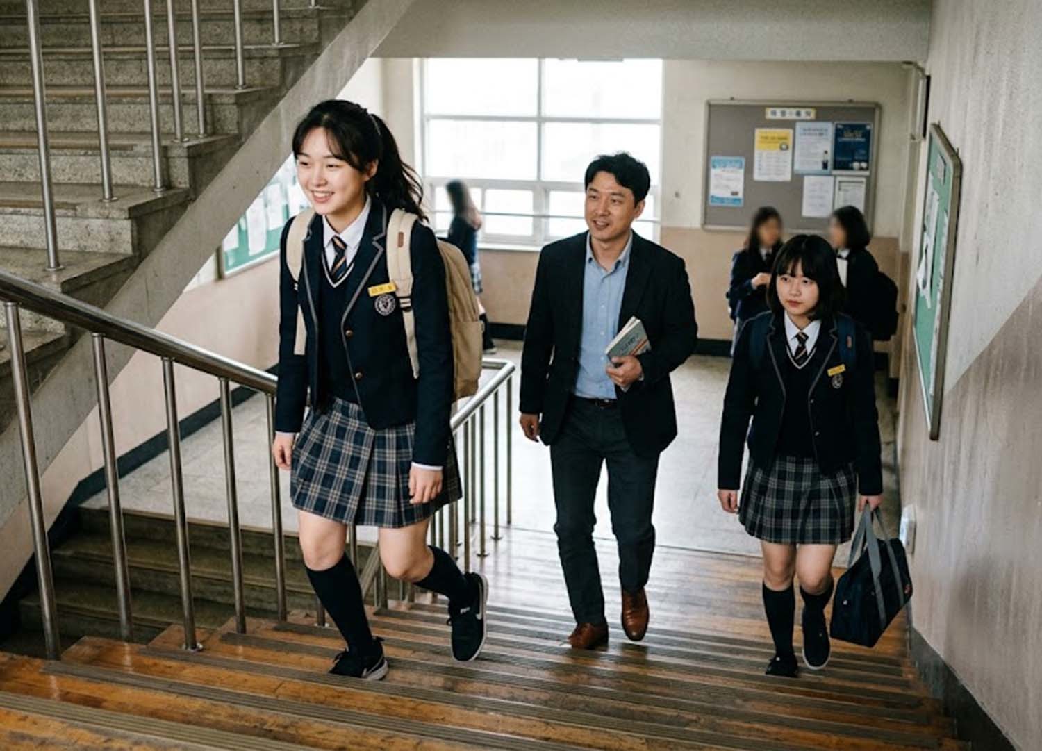 계단서 여학생들끼리 엉덩이 장난... 성추행범으로 몰릴 뻔한 교사