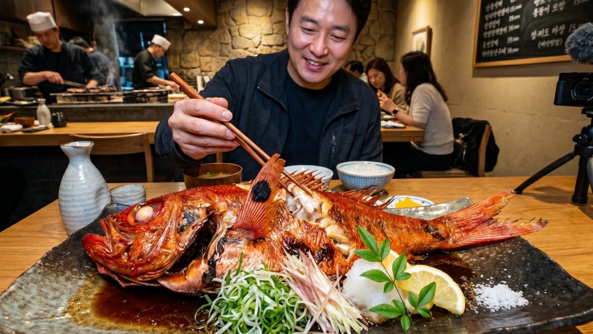 홍살치 구이를 먹는 사람. 기사 이해를 돕기 위해 AI가 생성한 자료사진. (실제와 차이가 있을 수 있음을 알립니다.)