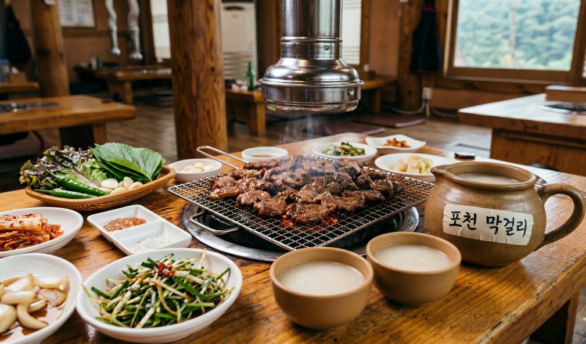 이동갈비와 막걸리. 기사 이해를 돕기 위해 AI로 제작한 자료 이미지로, 실제 모습과 다소 차이가 있을 수 있습니다.