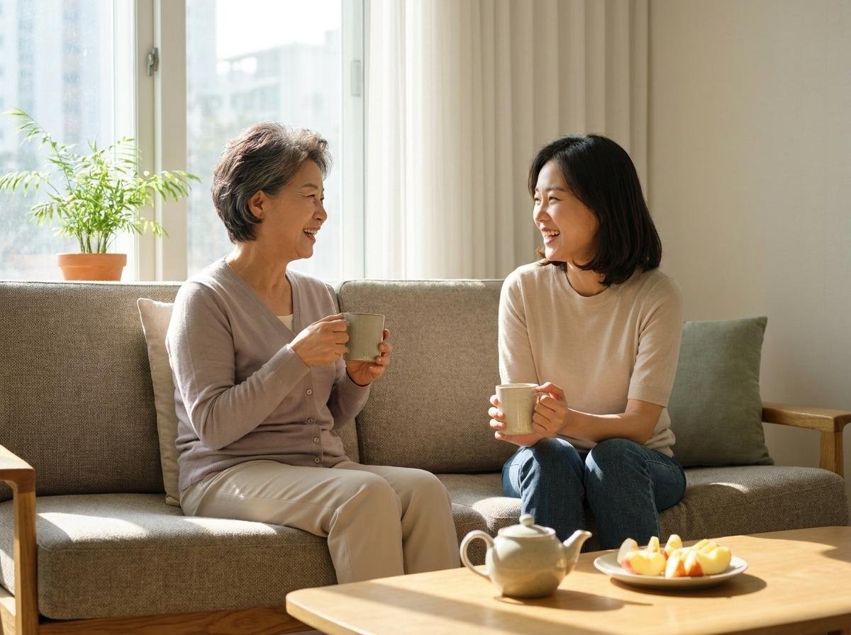 서로의 얼굴을 보며 진심으로 소통하는 평화로운 모습. 기사 내용 토대로 AI툴 활용해 제작한 자료사진.
