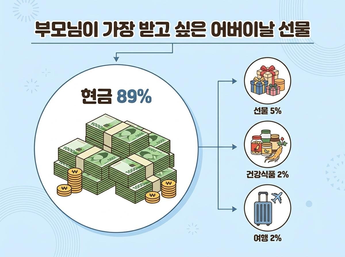 '부모님이 가장 받고 싶은 어버이날 선물은?!' 카카오페이 설문조사 결과를 토대로 AI툴 활용해 제작한 자료사진.