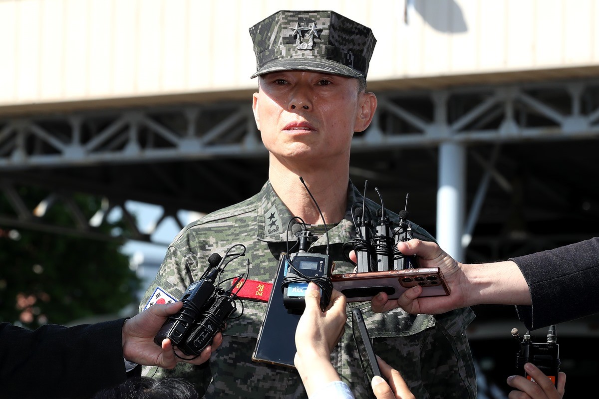 '해병대 채상병 순직 사건' 관련 조사를 위해 출석한 임성근 전 해병대 1사단장 / 뉴스1