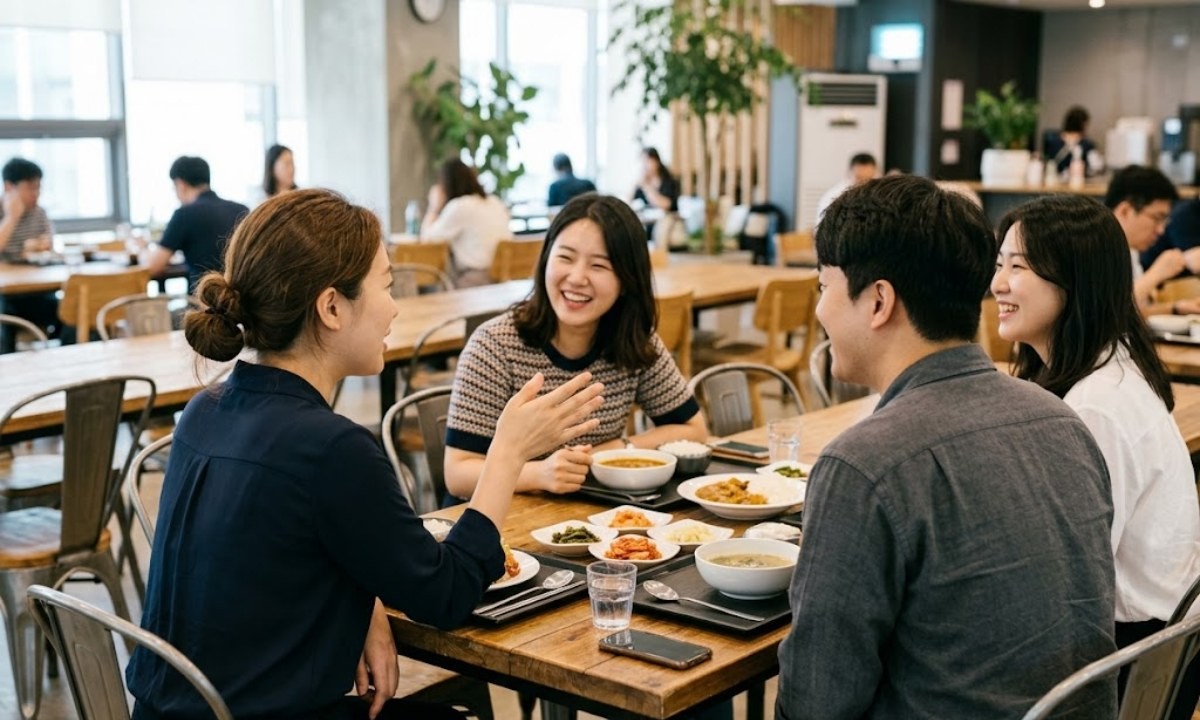 대화하는 사람들 모습 / 기사 내용을 바탕으로 제작한 AI 이미지