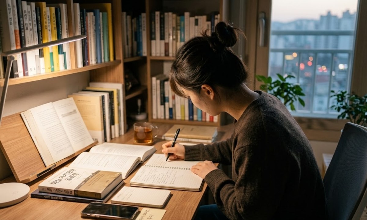 공부하는 모습 / 기사 내용을 바탕으로 제작한 AI 이미지