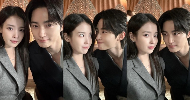 IU and Byeon Woo-seok taking selfies together / IU Instagram