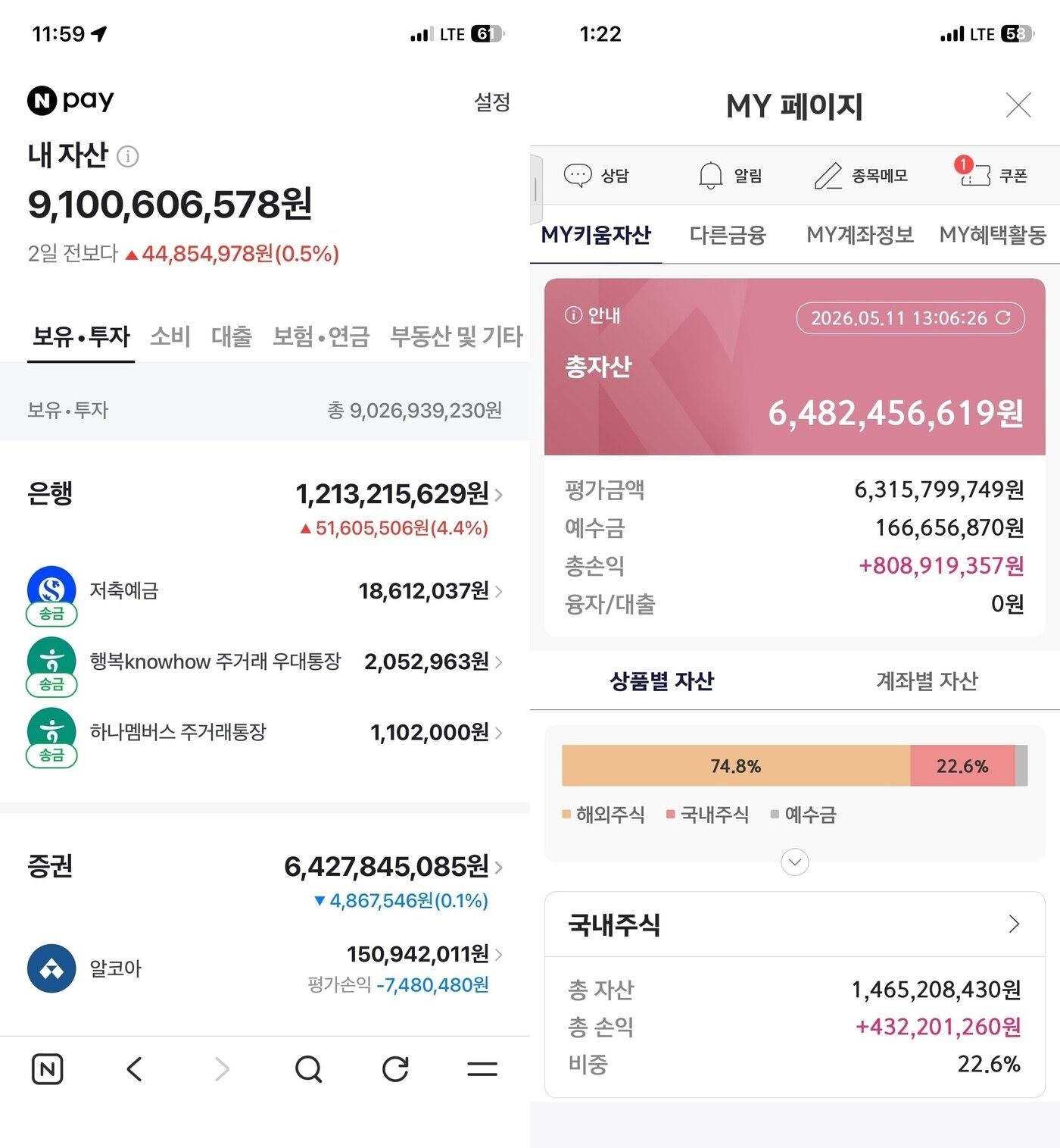 A씨가 인증한 금융 계좌 / 블라인드