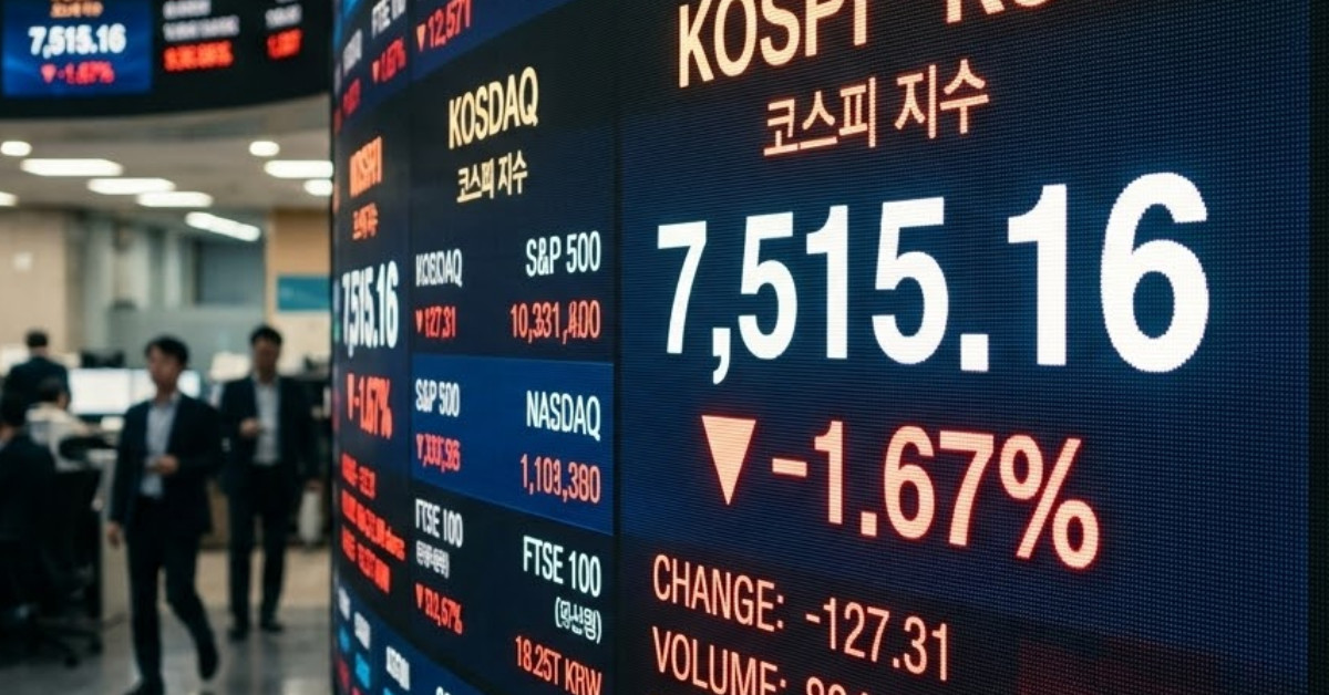 127포인트 빠진 코스피…7515선 붕괴 위기에 쏟아진 비명
