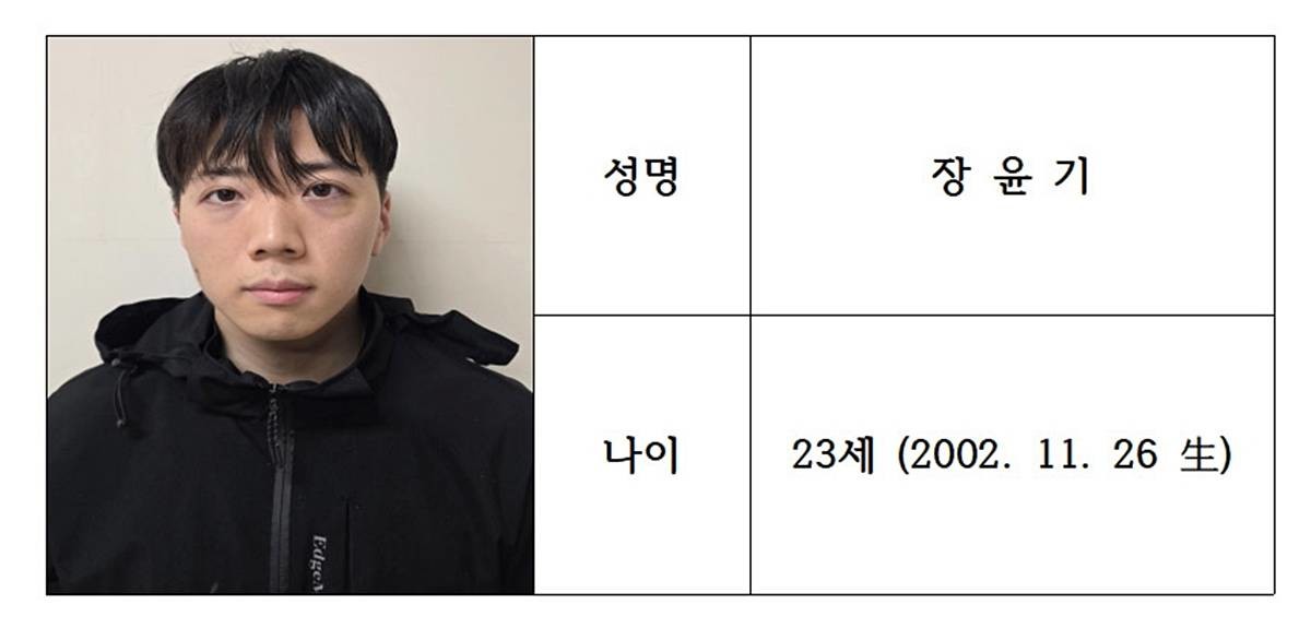 살인·살인미수 등 혐의로 신상 공개된 장윤기 / 광주경찰청 제공