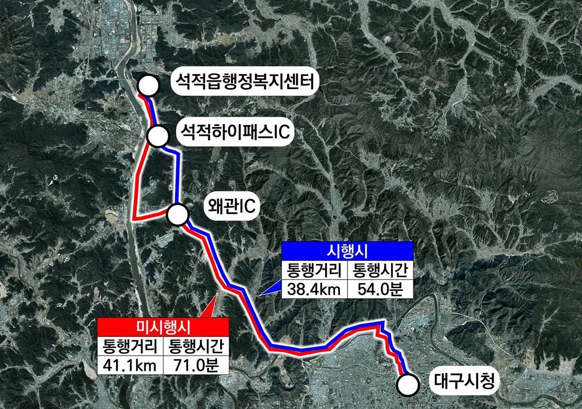 ‘경부고속도로 칠곡 석적 하이패스 IC’ 신설 사업이 국토교통부 최종 연결허가를 받음에 따라 지역경제에 활력을 불어넣을 것으로 보인다./이하 경북도 제공