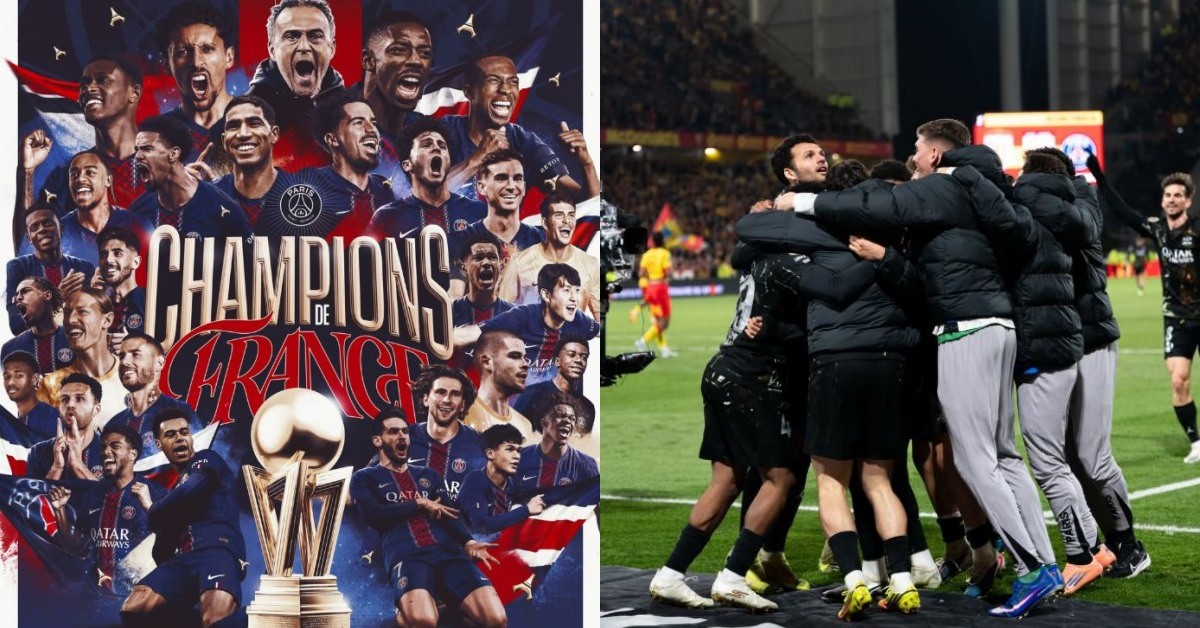파리 생제르맹(PSG)이 14일(한국 시각) 프랑스 랑스의 볼라르트 들렐리스 경기장에서 열린 2025-26 리그1 29라운드 경기에서 RC 랑스를 2-0으로 완파하며, 5연속 우승을 달성했다. / 파리 생제르맹 인스타그램