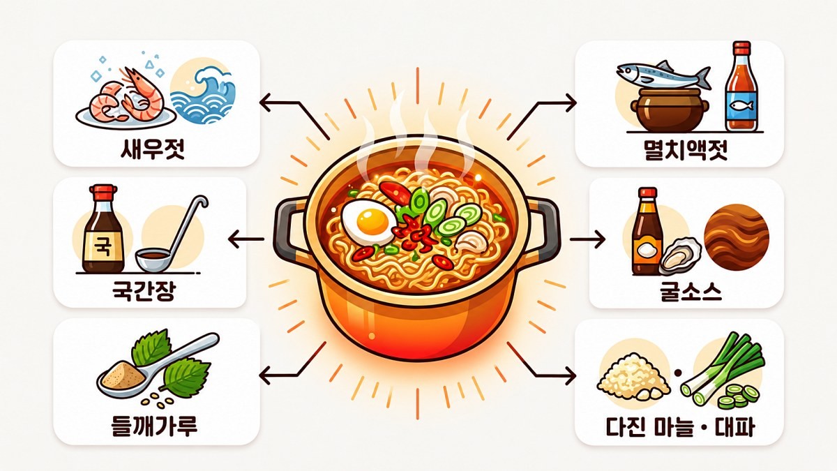 [삽화] 라면 국물 맛 살리는 법. AI 제작.