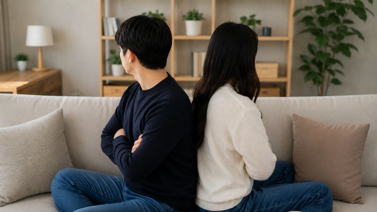 다툰 두 사람의 모습 / 기사 내용을 바탕으로 제작한 AI 이미지