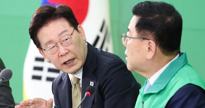 이재명 대통령이 14일 경기 성남 새마을운동중앙회에서 열린 새마을운동중앙회 현장 간담회에서 발언하고 있다. 2026.5.14/뉴스1