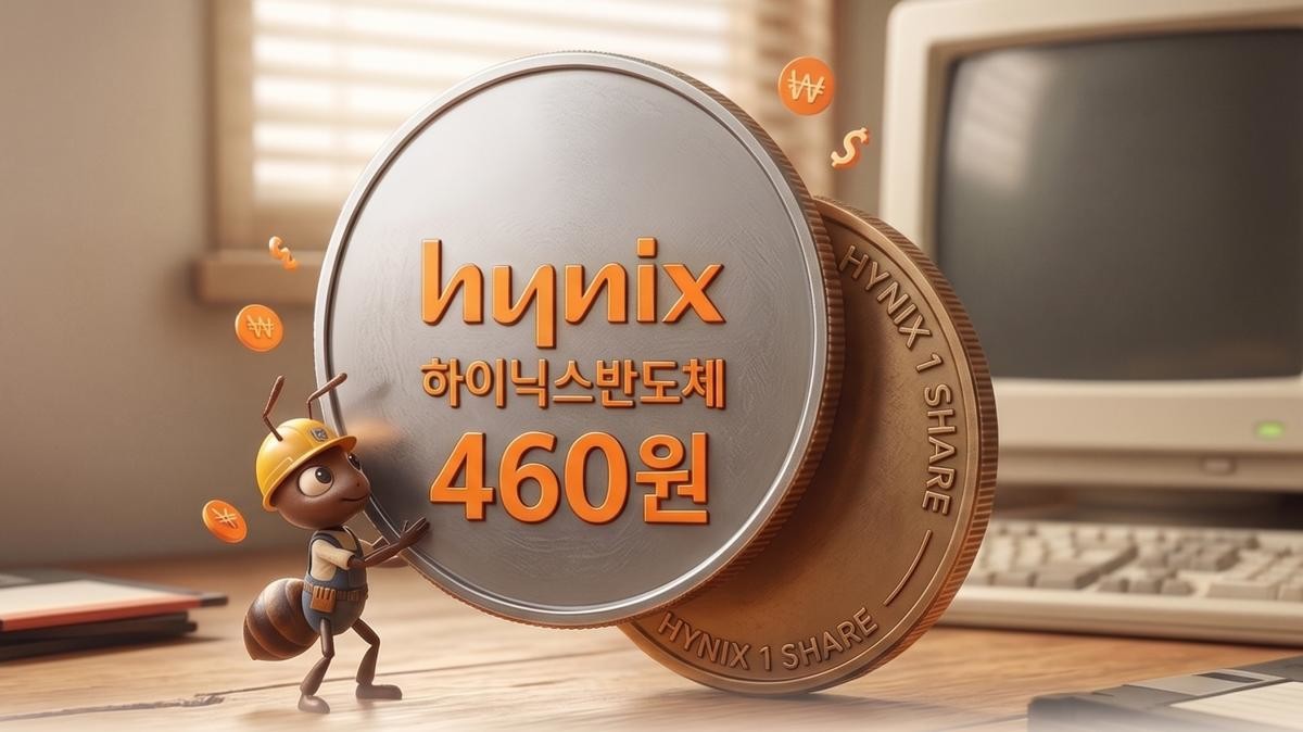 '하이닉스 1주 가격이 460원이던 시절?!' 기사 내용 토대로 AI툴 활용해 제작한 자료사진.