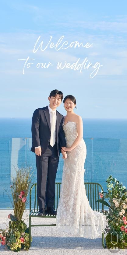 김용광 와이컴 대표 아들 김경원 군과 차은영 양 / 사진=신랑제공