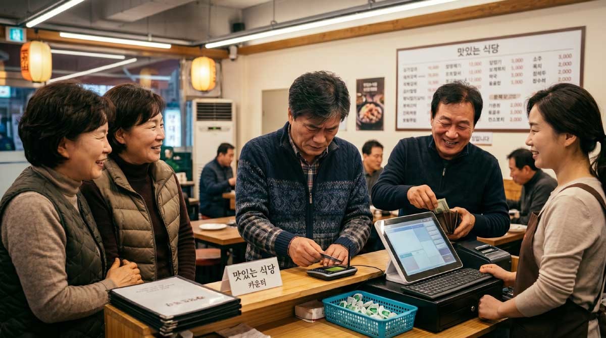 식당에서 계산하는 모습. 기사 이해를 돕기 위해 AI로 제작된 이미지. / 위키트리