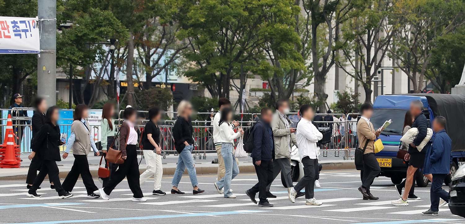 출근길 광화문 풍경. / 뉴스1 자료사진