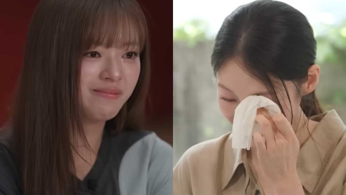 트와이스 정연과 언니 공승연이 눈물을 흘리고 있다. / tvN '유 퀴즈 온 더 블럭'