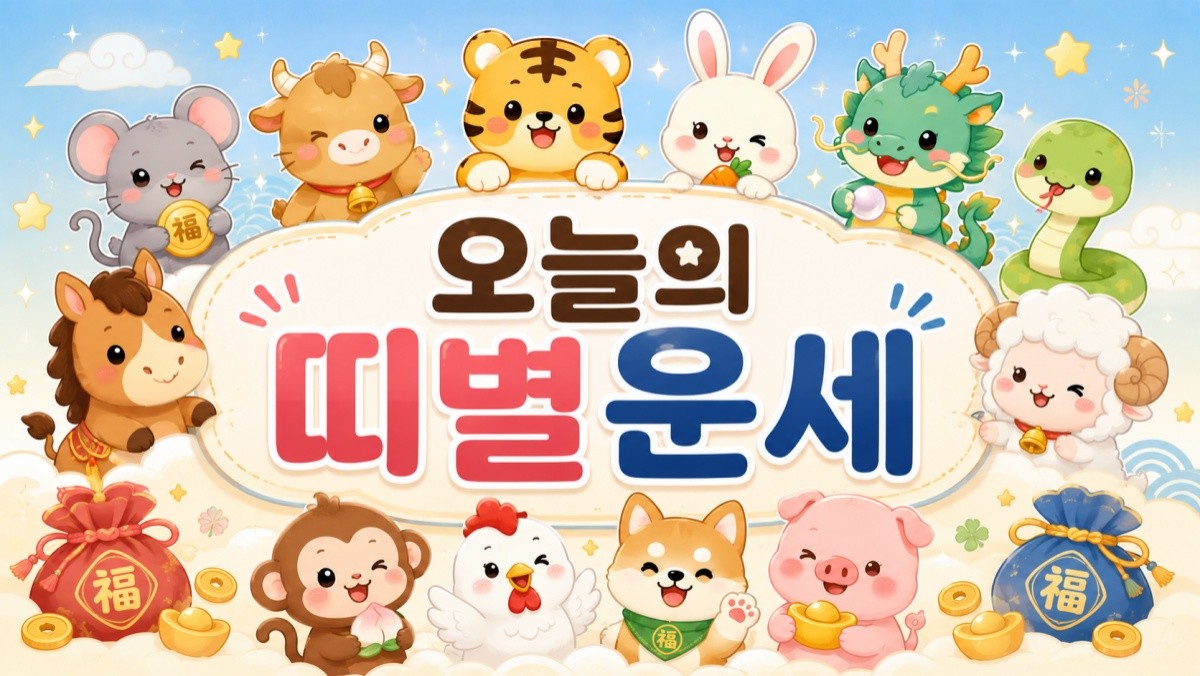 오늘의 띠별운세. (AI로 제작)