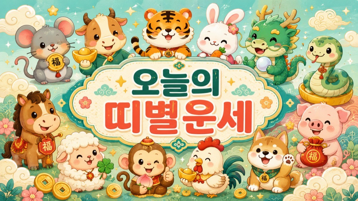 오늘의 띠별운세. (AI로 제작)