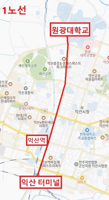자율주행 버스 노선 / 익산시