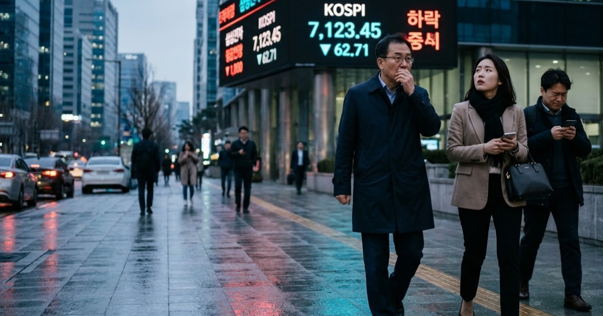 코스피 62.71 포인트 하락 마감…외국인 2.9조 썰물