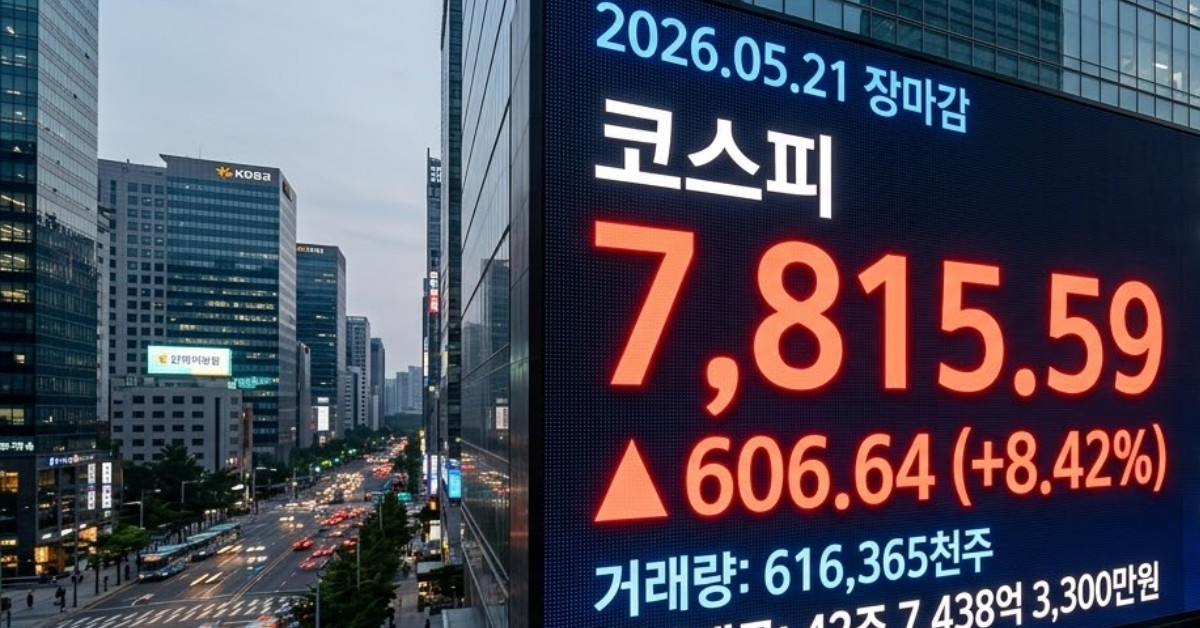 코스피 7815.59 마감…시총 상위 대형주 중 가장 많이 번 곳 어디?