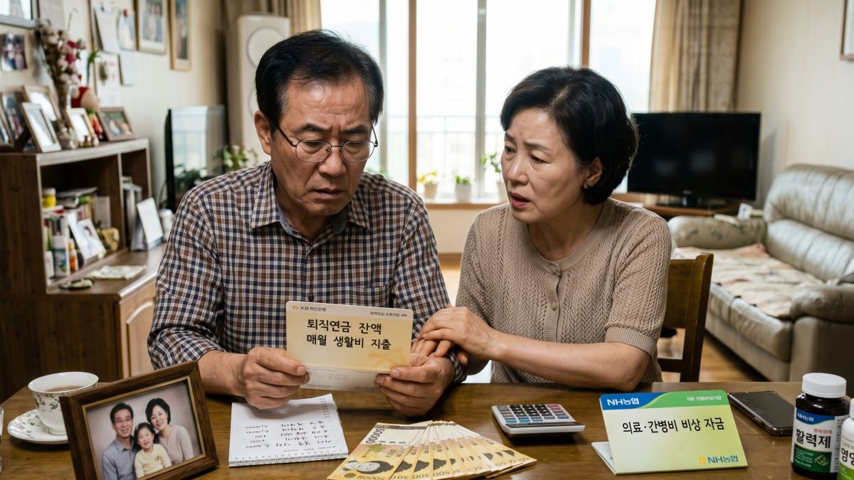 은퇴 후 중년의 삶, 고정비부터 잘 파악하기. 기사 내용 토대로 AI툴 활용해 제작한 자료사진.