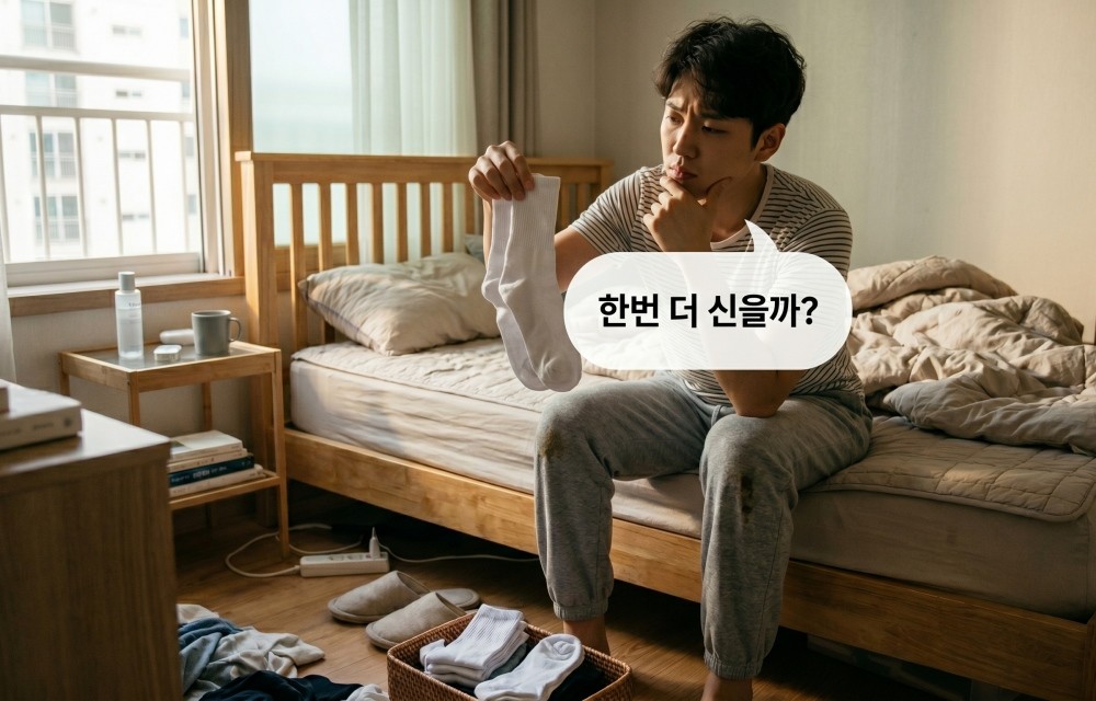 AI로 생성한 자료사진. 1회 착용했던 의류의 미생물 수를 비교 분석한 한 연구에서 양말은 다른 종류의 의류보다 가장 높은 미생물 수를 기록했다. 양말 샘플에서는 800만~900만 마리에 달하는 미생물이 확인됐다.