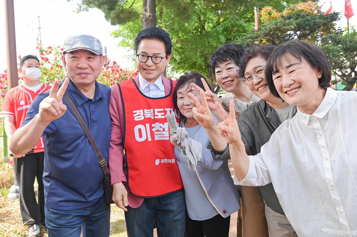 영주시 합동유세현장의 이철우 경북도지사 후보