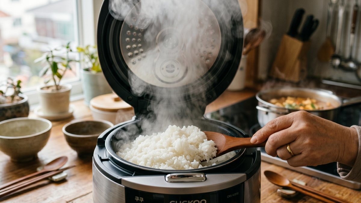 밥 짓는 모습. (AI로 제작)