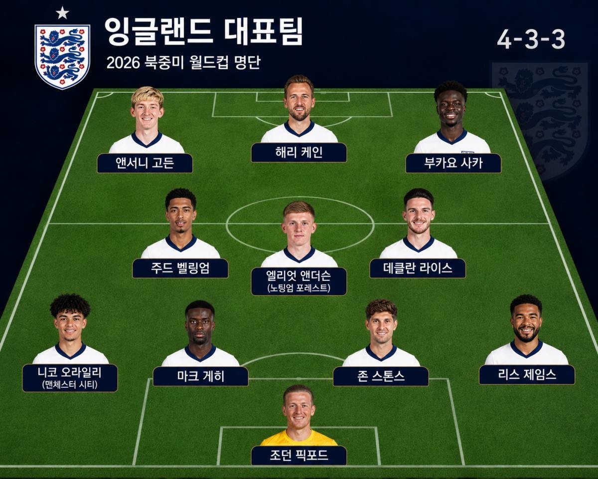 AI로 만든 잉글랜드 대표팀 선발 명단 / 위키트리