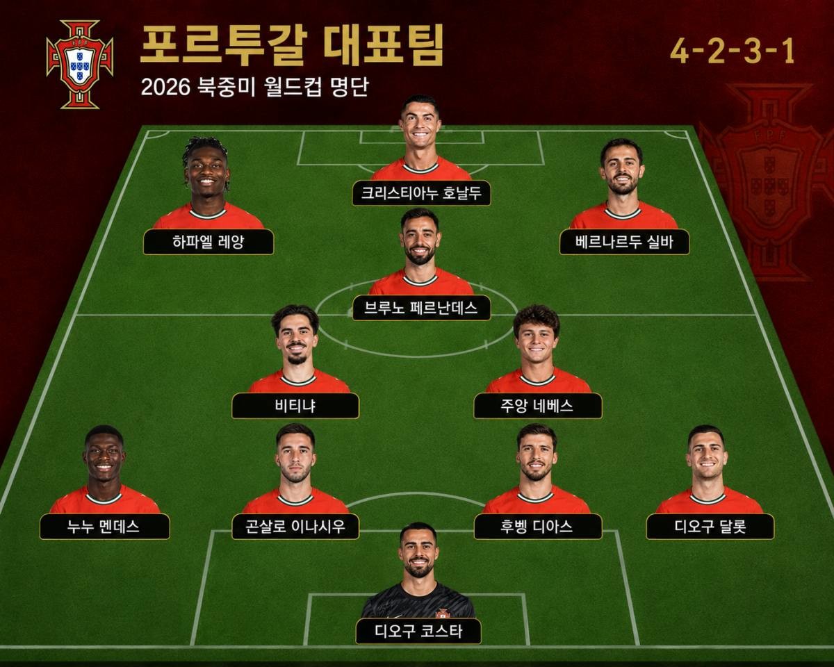 AI로 만든 포르투갈 대표팀 선발 명단 / 위키트리