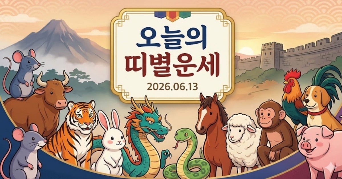 6월 13일 십이지지별 운세, 띠마다 '정반대 에너지' 흐른다…당신의 띠는?