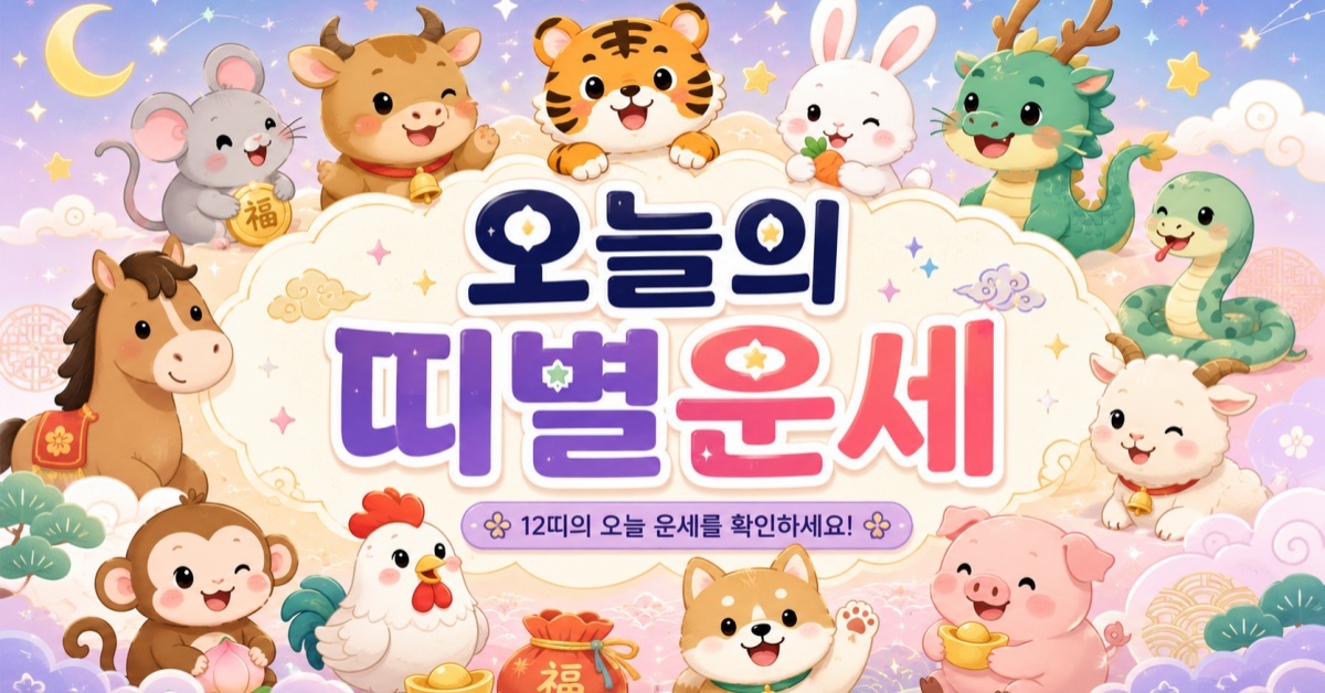 6월 18일 운세 공개... '쥐띠·돼지띠는 대길' vs '호랑이띠·토끼띠는 주의'