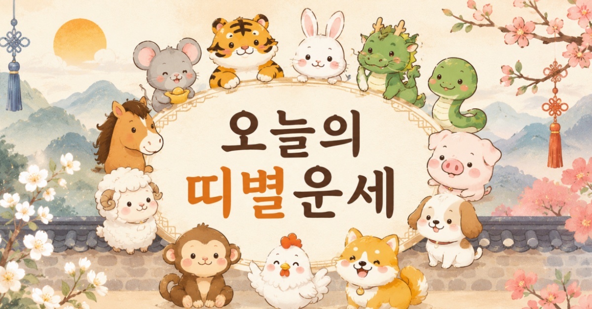 6월 20일 12지지 운세 대공개, 호랑이띠는 금전 대박·말띠는 주의 필수