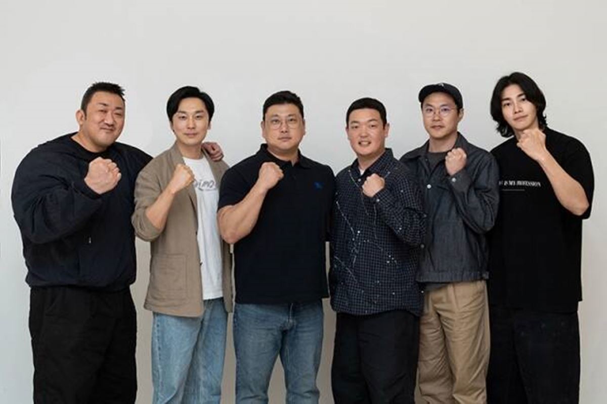'범죄도시5'로 호흡을 맞춘 배우 마동석, 서현우, 허명행 감독, 김민호, 백현진, 김재영 / 에이비오엔터테인먼트