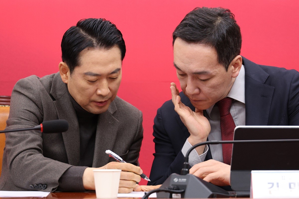 장동혁 국민의힘 대표와 김민수 공동선대위원장 / 뉴스1