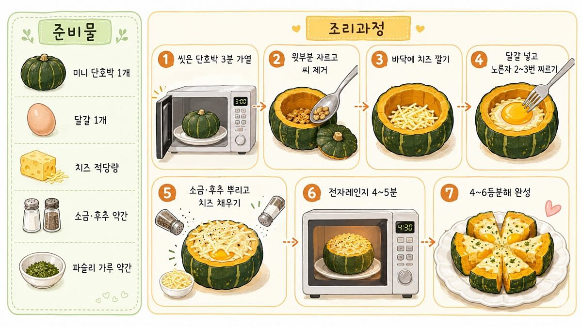 [삽화] 단호박 에그슬럿 레시피. AI 제작.