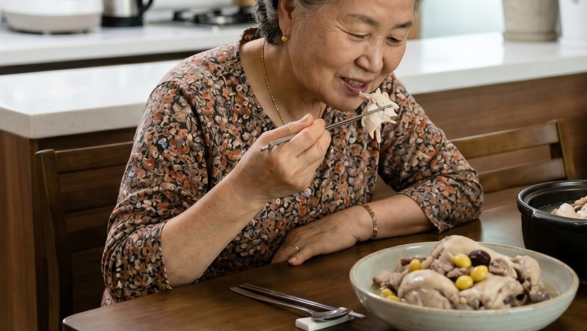 백색육을 먹는 사람. 기사 이해를 돕기 위해 AI툴로 생성한 자료사진.