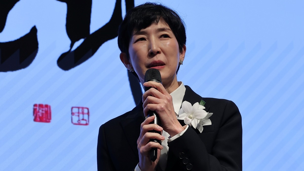 김정수 삼양식품 부회장이 2026년 1월 15일 서울 강남구 웨스틴 서울 파르나스에서 열린 제22회 한국이미지상 시상식에서 조약돌상을 수상한 후 소감을 전하고 있다. / 뉴스1