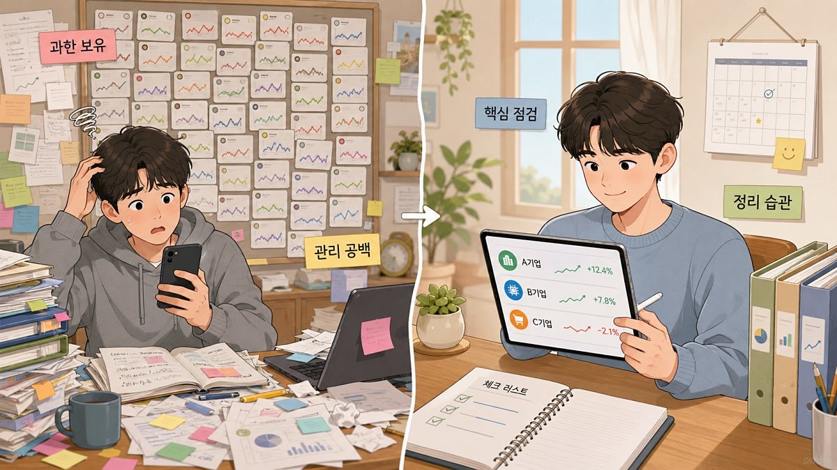 [삽화] 많이 담는다고 분산투자가 되는 것은 아니다. AI 제작.