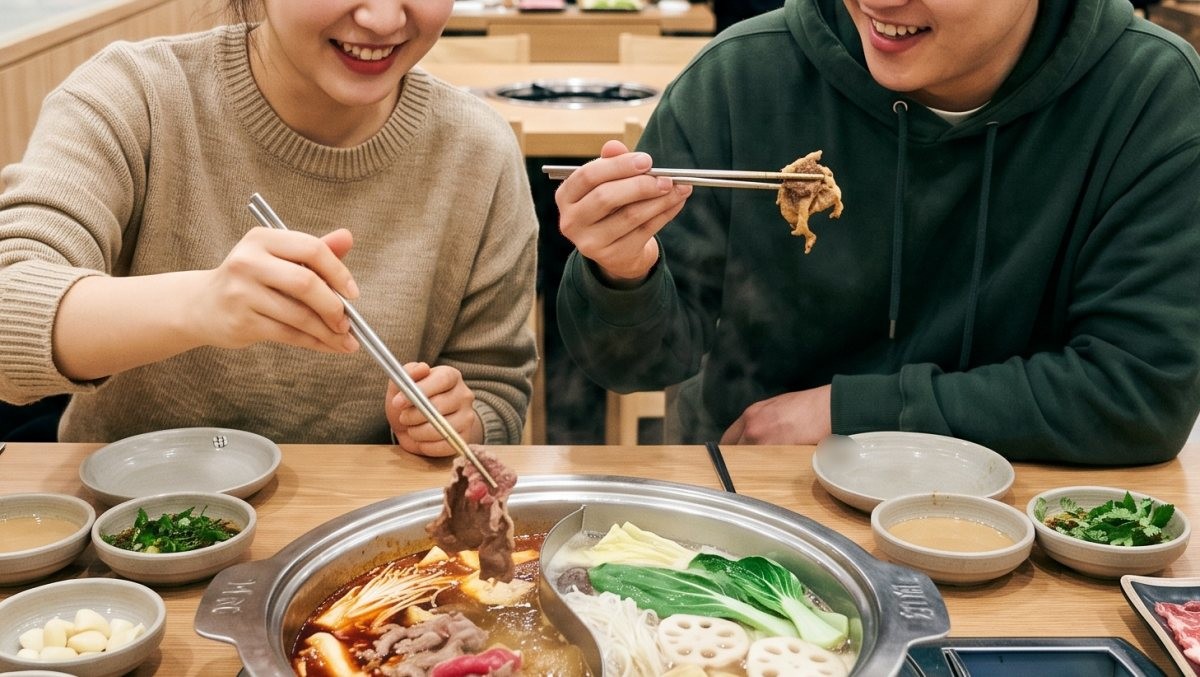 훠궈먹는 사람들의 모습. AI가 생성한 자료사진.