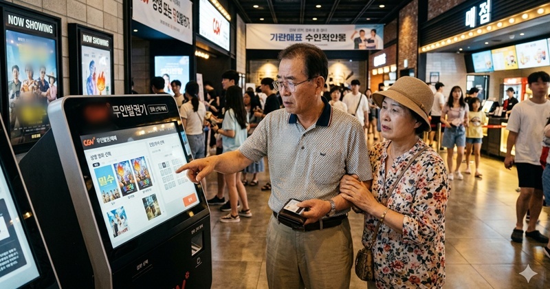 "영화관 키오스크 앞에서 노부부 도와드렸더니, VIP가 됐습니다"