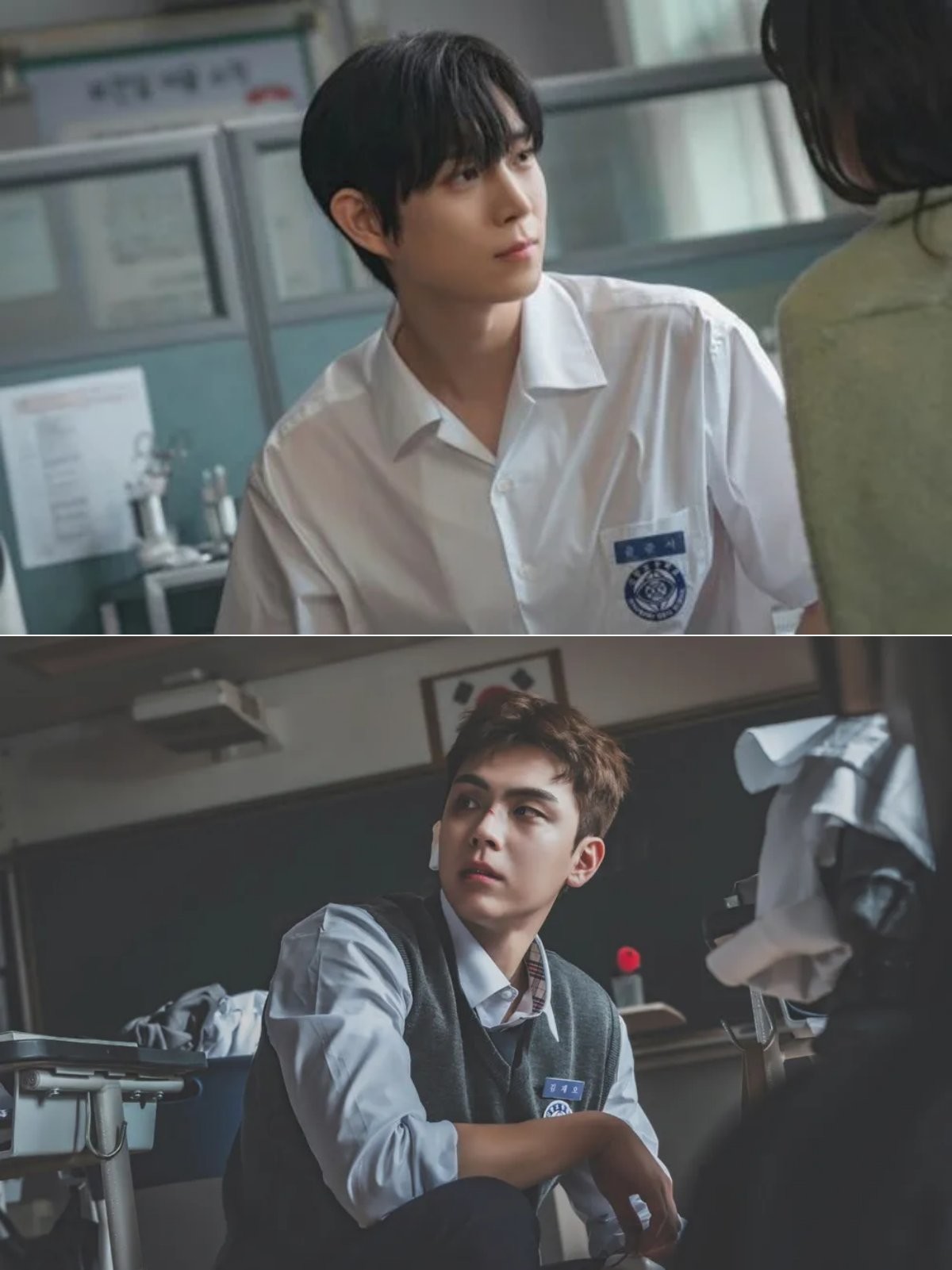 '친애하는 X' 윤준서 역의 김영대와 김재오 역의 김도훈. / 티빙 제공