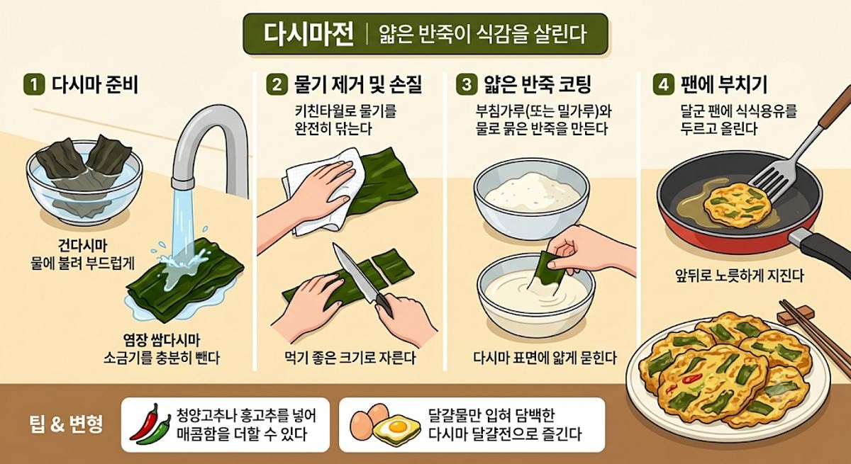 [삽화] 다시마전 레시피. AI 제작.